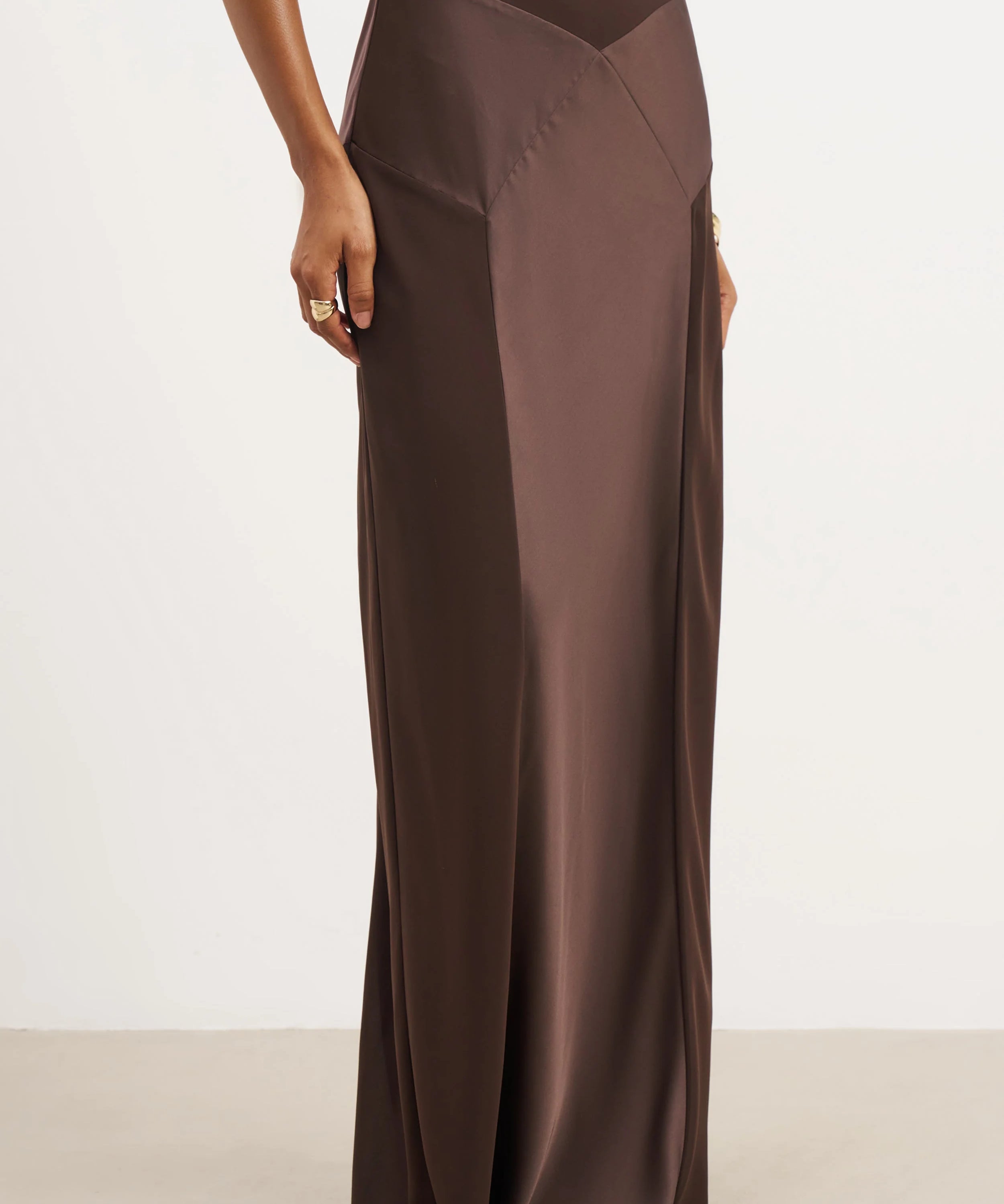 BOA - COWL NECK SATIN PANEL GOWN (S & L)