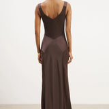BOA - COWL NECK SATIN PANEL GOWN (S & L)