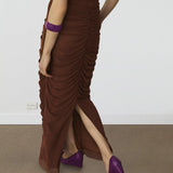 LAAGAM - ARLES BROWN MIDI DRESS (S & L)