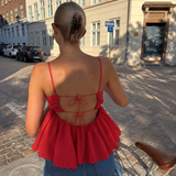 Cecilie Bahnsen -  babydoll-top med åben ryg