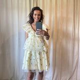 GANNI – Embellished dress yellow (38)