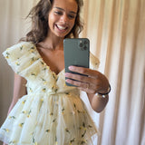 GANNI – Embellished dress yellow (38)