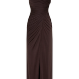 Meshki - Ryn Twisted One Shoulder Maxi Dress - Dark Chocolate (40/L)