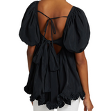 Cecilie Bahnsen – Vega gathered taffeta top (36)