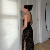 Magda Butrym - silk lace floral halter midi dress