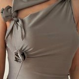 Coperni - flower gown taupe grey