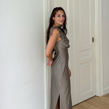 Coperni - flower gown taupe grey