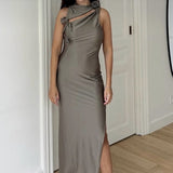 Coperni - Flower gown – taupe grey – Marry Me Millo